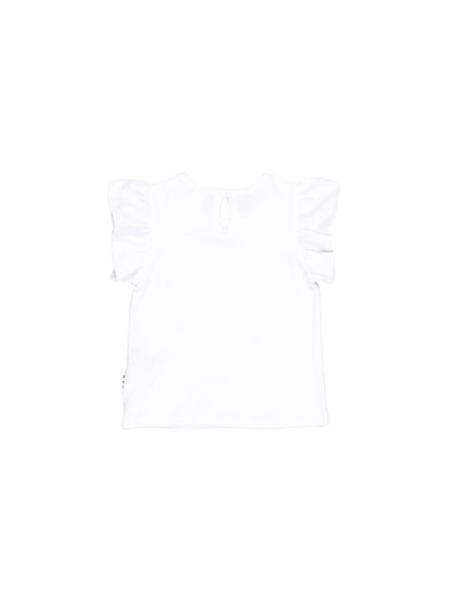 MYSTIC UNICORN FRILL T-SHIRT - WHITE