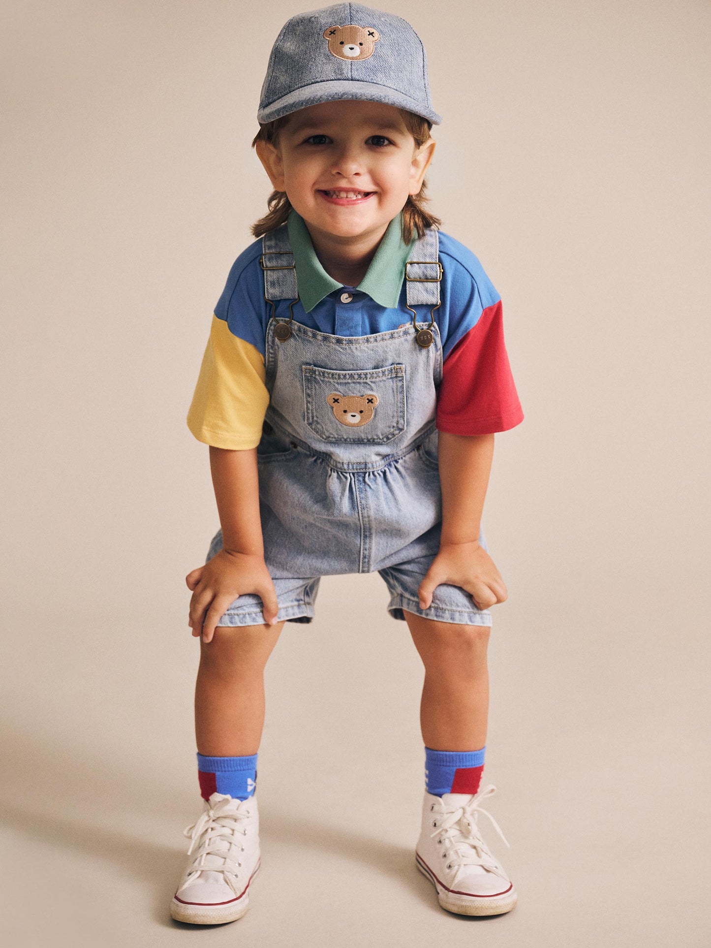COLOUR BLOCK BOXY POLO TEE - MUTLI