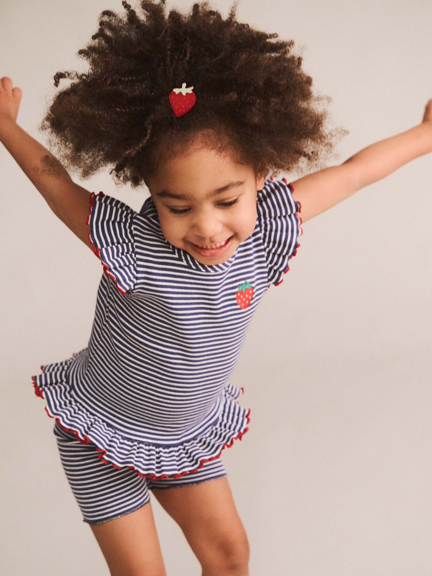 INK STRIPE RIB PEPLUM TEE
