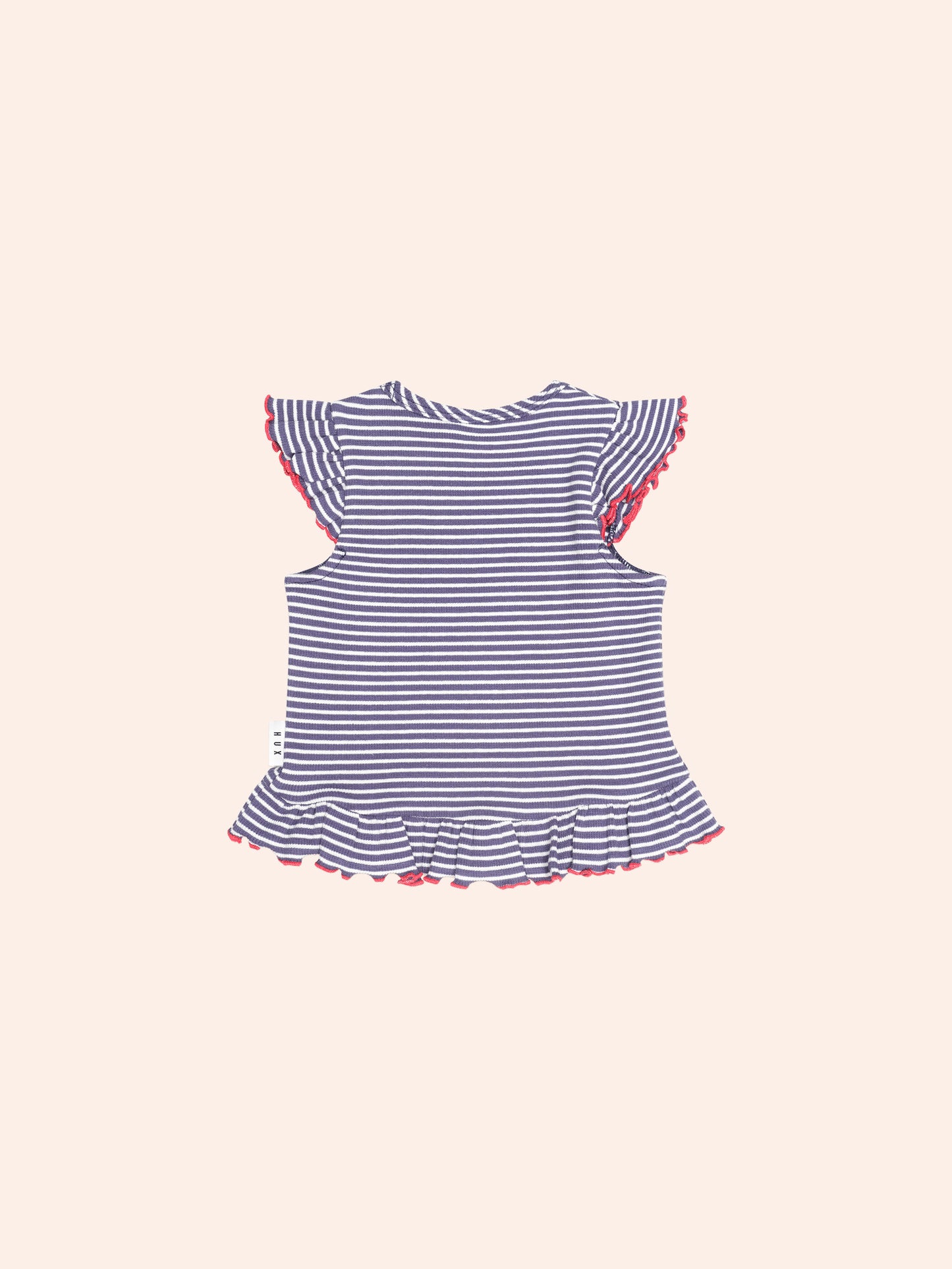 INK STRIPE RIB PEPLUM TEE