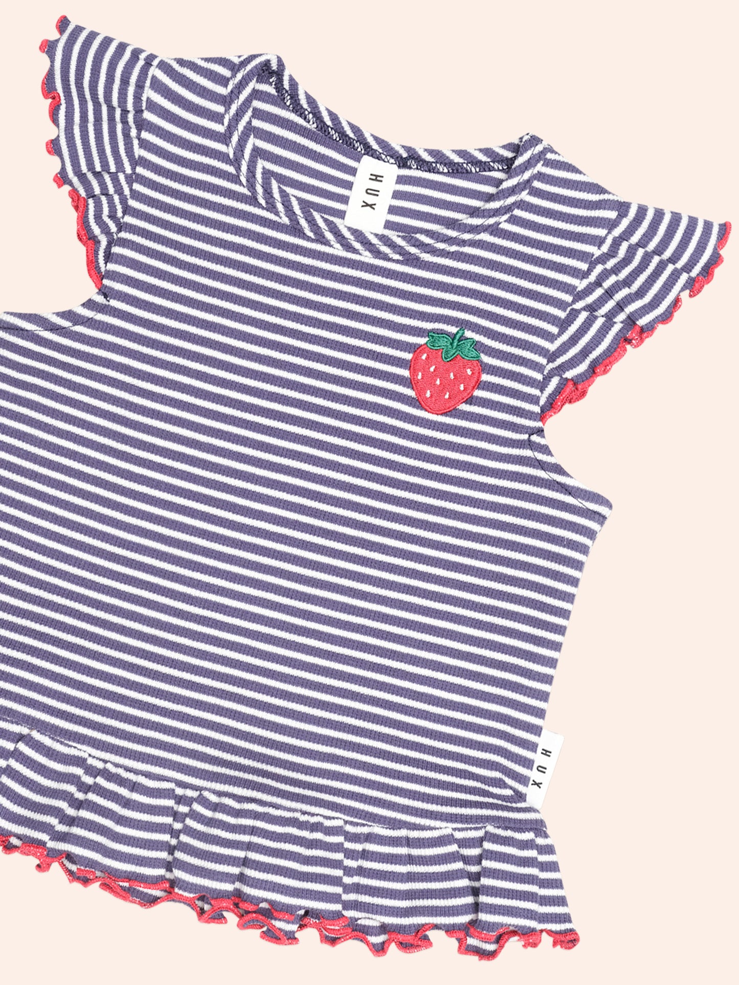INK STRIPE RIB PEPLUM TEE