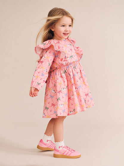 UNICORN BOW DRESS - DUSTY PINK