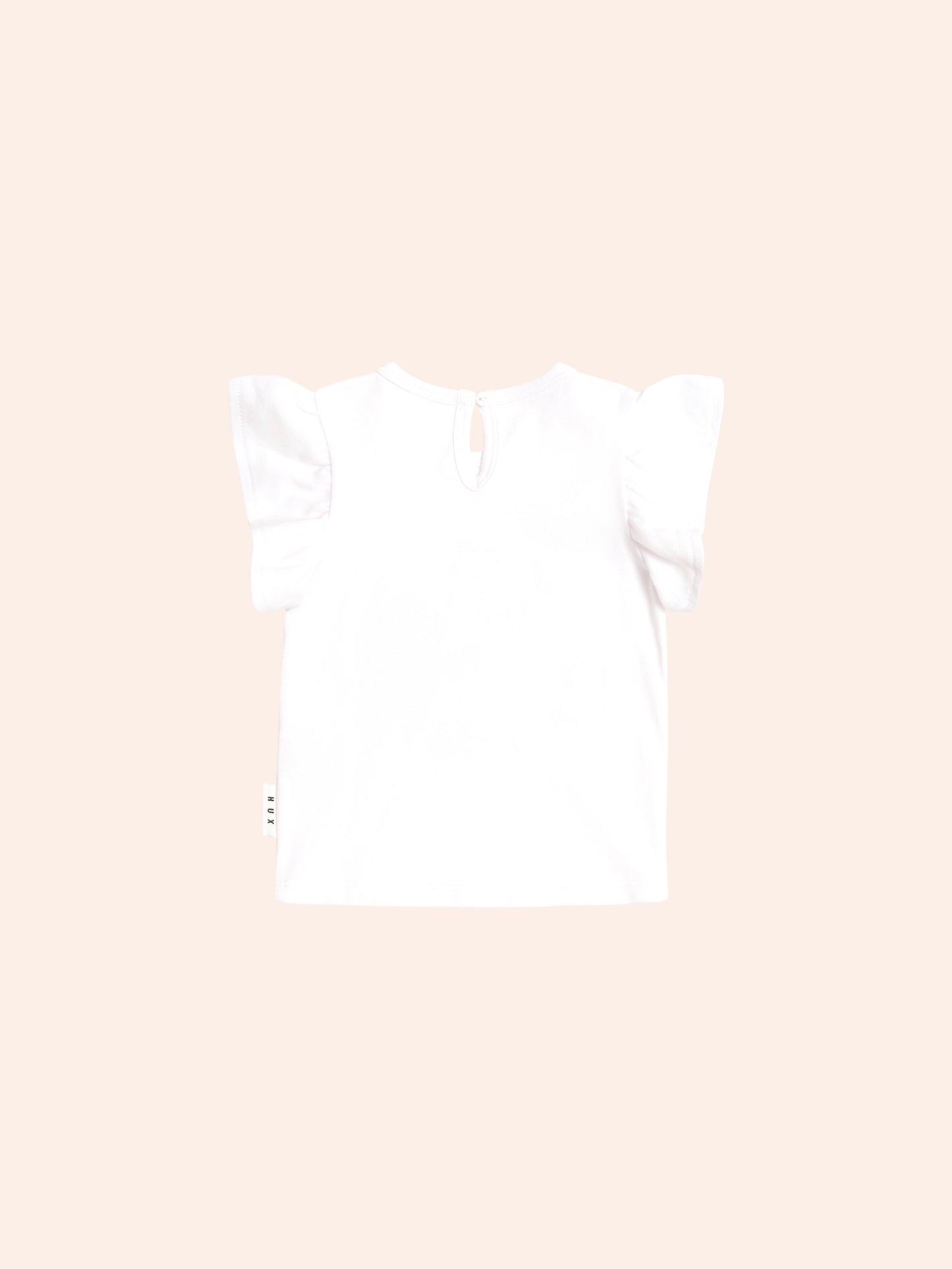 CHERRY BOW FRILL SLEEVE TEE - WHITE