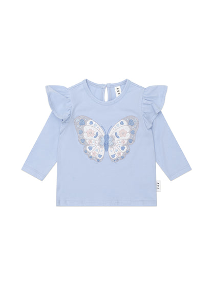 BUTTERFLY FRILL TOP - CELESTIAL BLUE