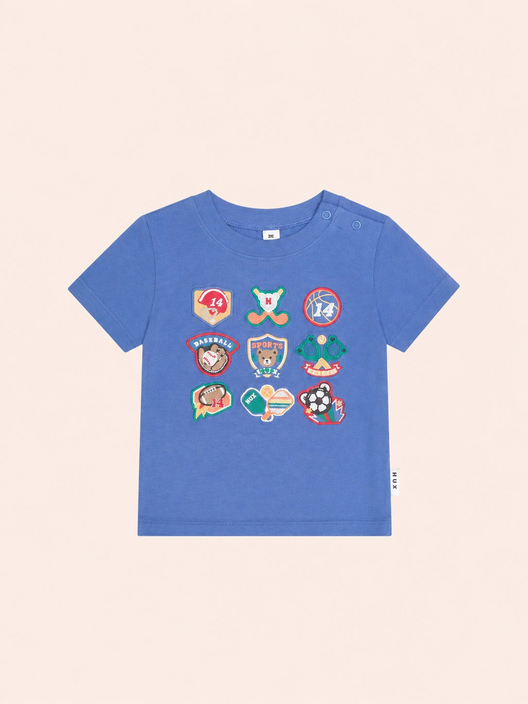 VINTAGE SPORT HUX EMBROIDERED TEE - COBALT