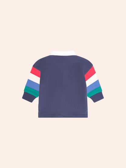 NAUTICAL HUX SPLICED FLEECE POLO - INK