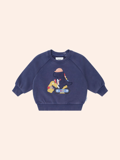 TRADIE DINO SWEATSHIRT - WASHED NAVY