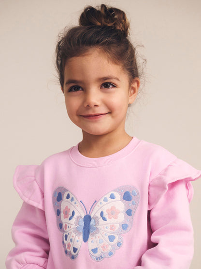 BUTTERFLY FRILL SWEATSHIRT - BLOOM