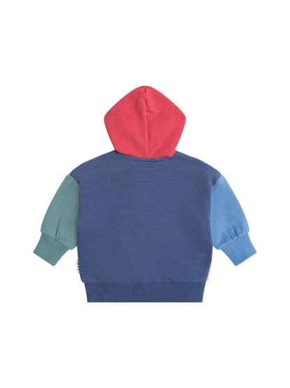 HUXBEAR ZIP UP HOODIE COLOUR BLOCK - MULTI