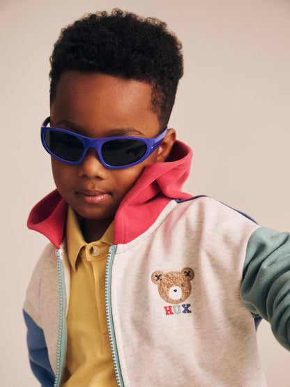 HUXBEAR ZIP UP HOODIE COLOUR BLOCK - MULTI