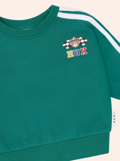RACER STRIPE SWEATSHIRT - EMERALD