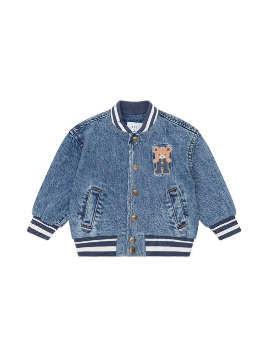 DREAMY DENIM BOMBER JACKET - DENIM