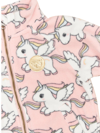 MAGICAL UNICORN FLEECE JACKET - ROSEBUD