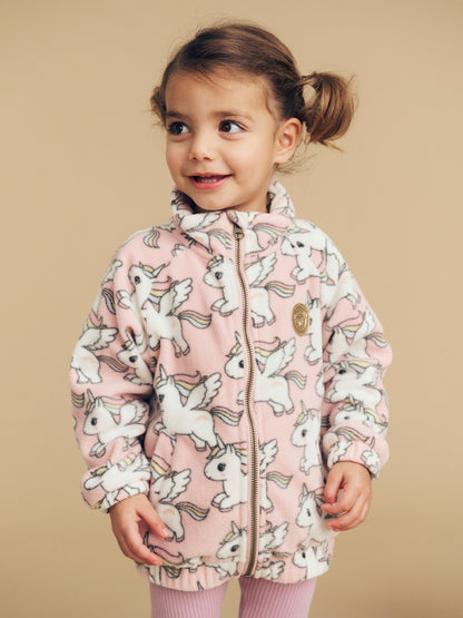 MAGICAL UNICORN FLEECE JACKET - ROSEBUD