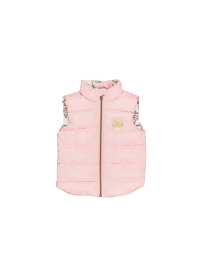 MAGICAL UNICORN REVERSIBLE FLEECE VEST - ROSEBUD