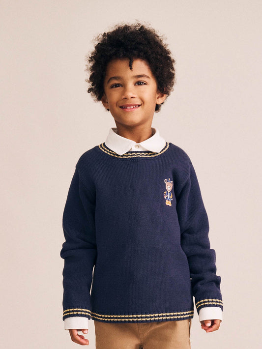 BALLER HUX TIPPED PULLOVER - NAVY