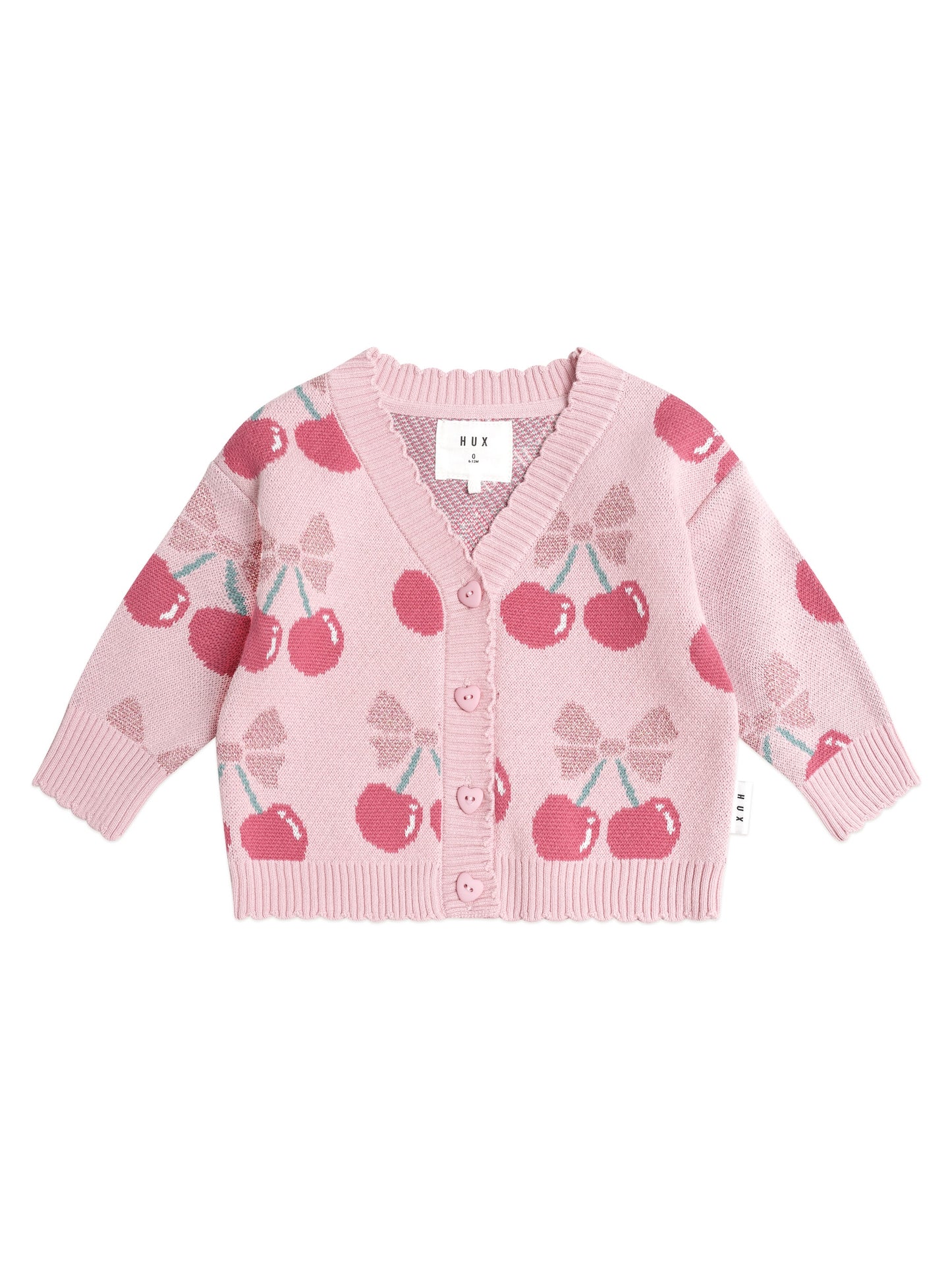 CHERRY PIE SCALLOPED KNIT CARDIGAN - APRICOT