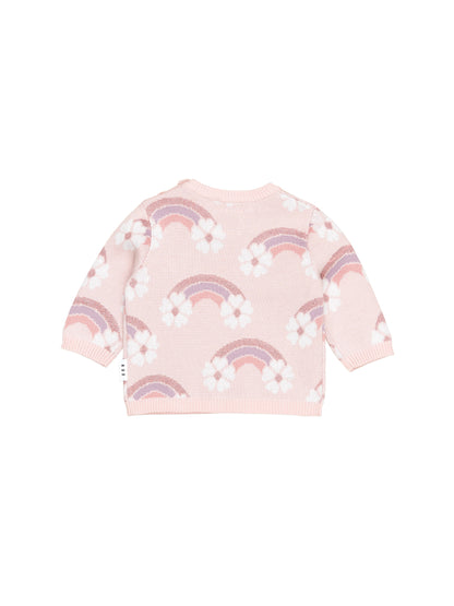 FLOWERBOW KNIT JUMPER - PINK PEARL