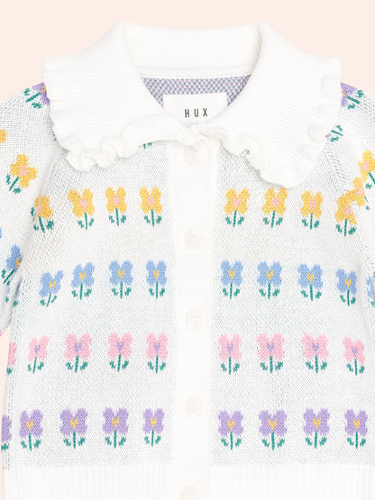 FLOWER FIELDS COLLAR CARDI