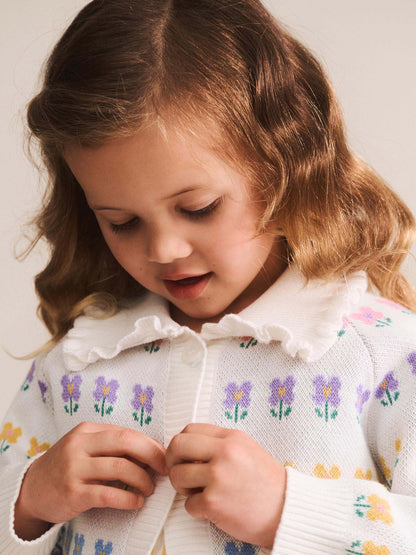 FLOWER FIELDS COLLAR CARDI