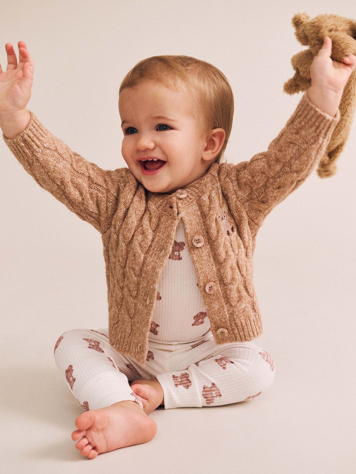MY FIRST HUX NEWBORN KNIT CARDI - ROSEBUCK