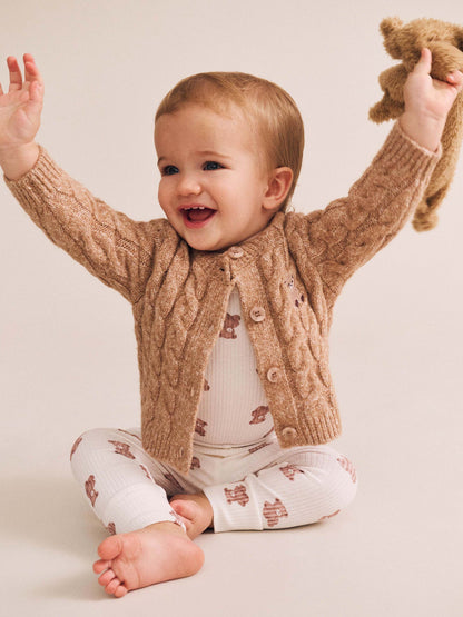 MY FIRST HUX NEWBORN KNIT CARDI - ROSEBUCK