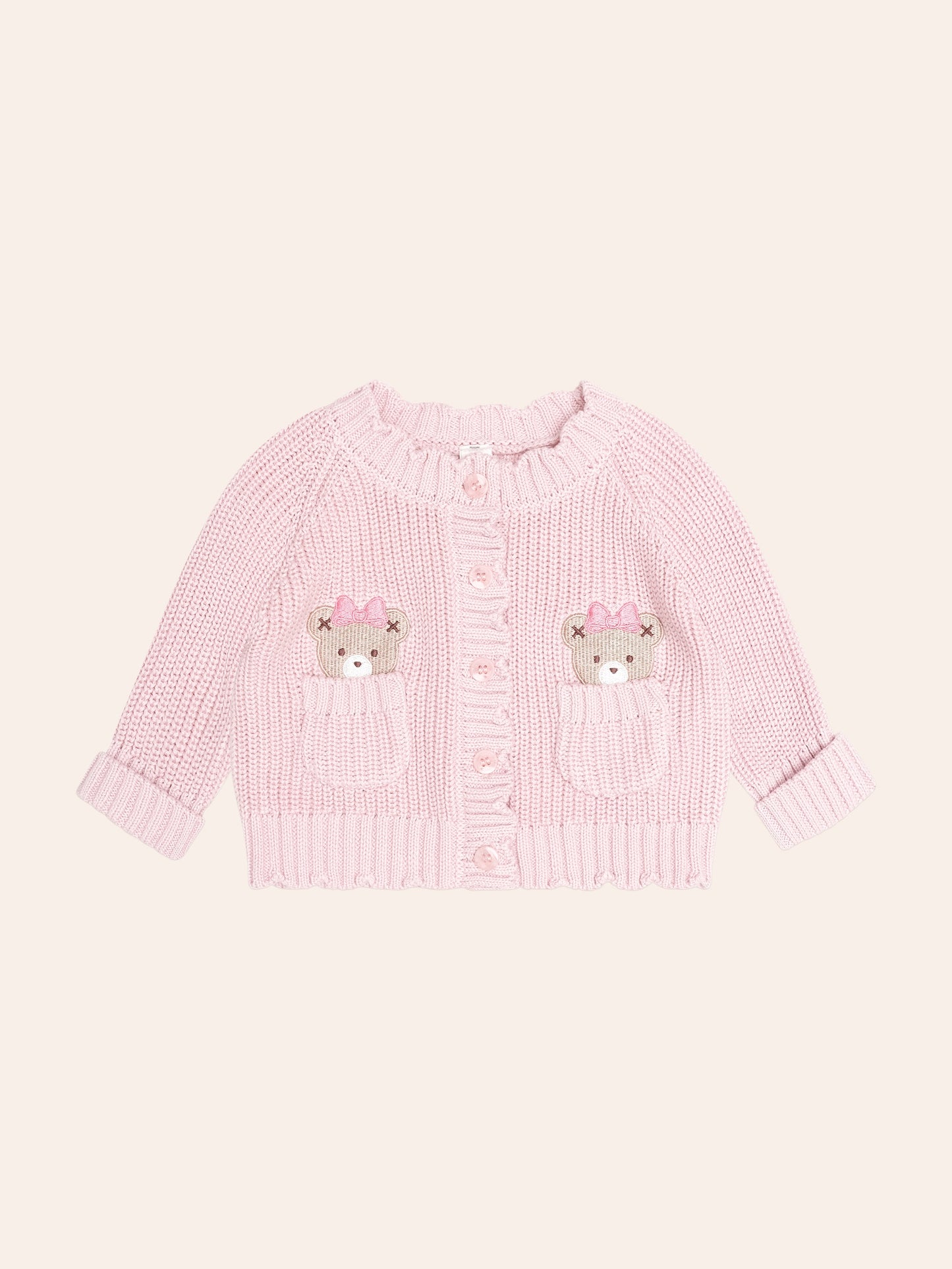 BABY PINK FISHERMAN CARDI