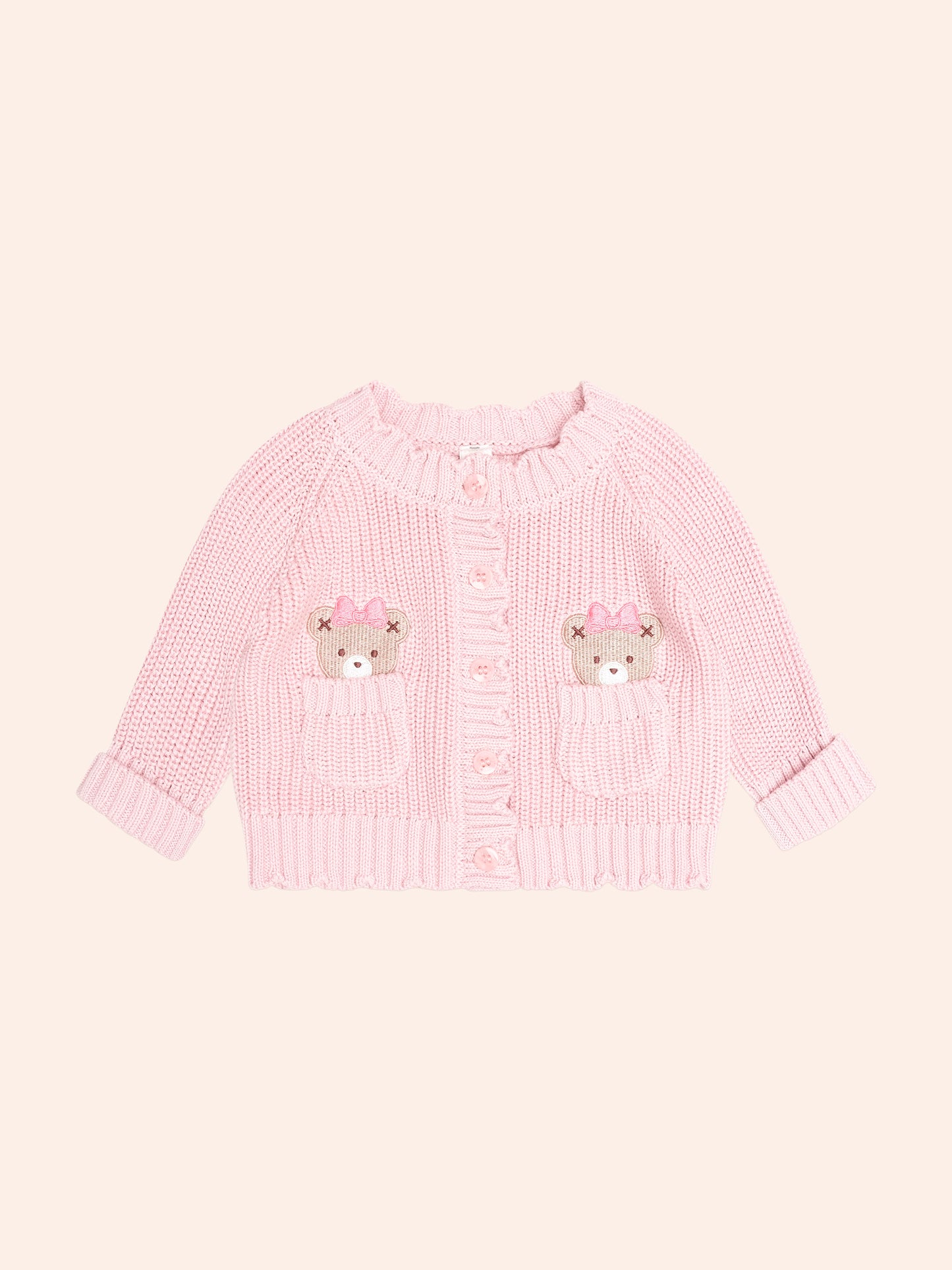 BABY PINK FISHERMAN CARDI