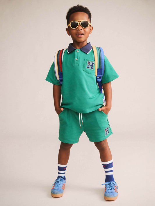 COLLEGIATE PIQUE SHORT - VINTAGE GREEN