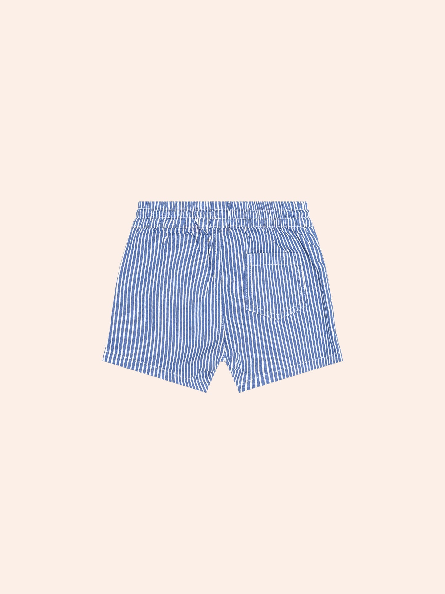 STRIPE DRAWCORD SHORT - COBALT ALMOND MILK