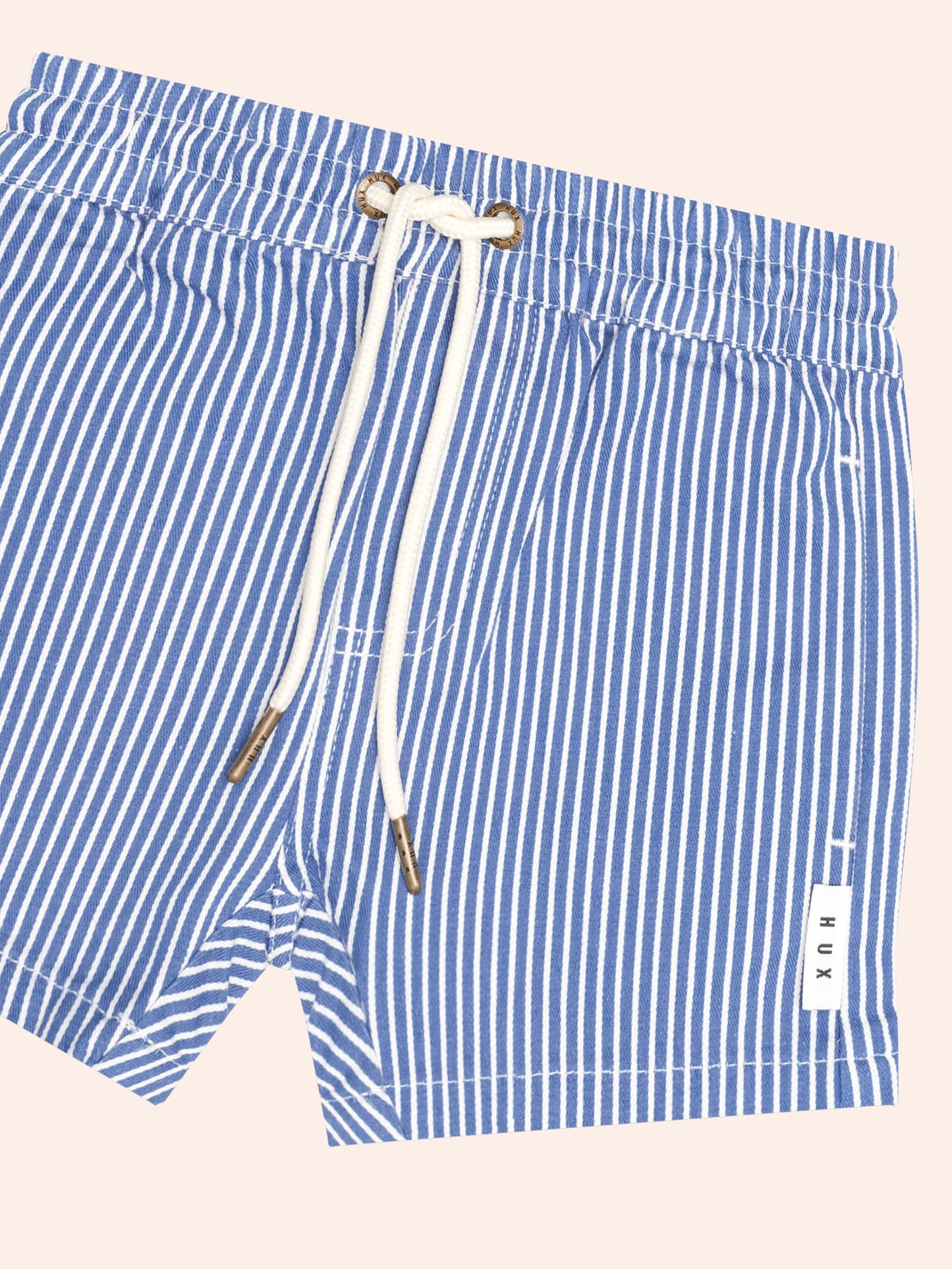 STRIPE DRAWCORD SHORT - COBALT ALMOND MILK