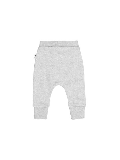 FURRY DINO DOG DROP CROTCH PANT - GREY MARLE