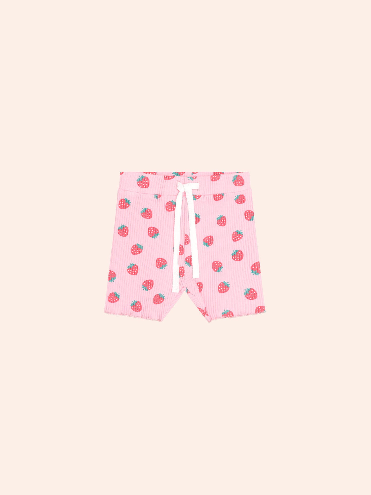 STRAWBERRY PRINT RIB BIKE SHORT
