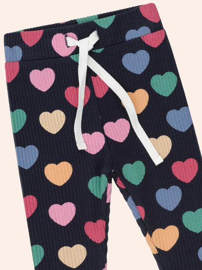 MULTI HEARTS RIB LEGGING - NEVY