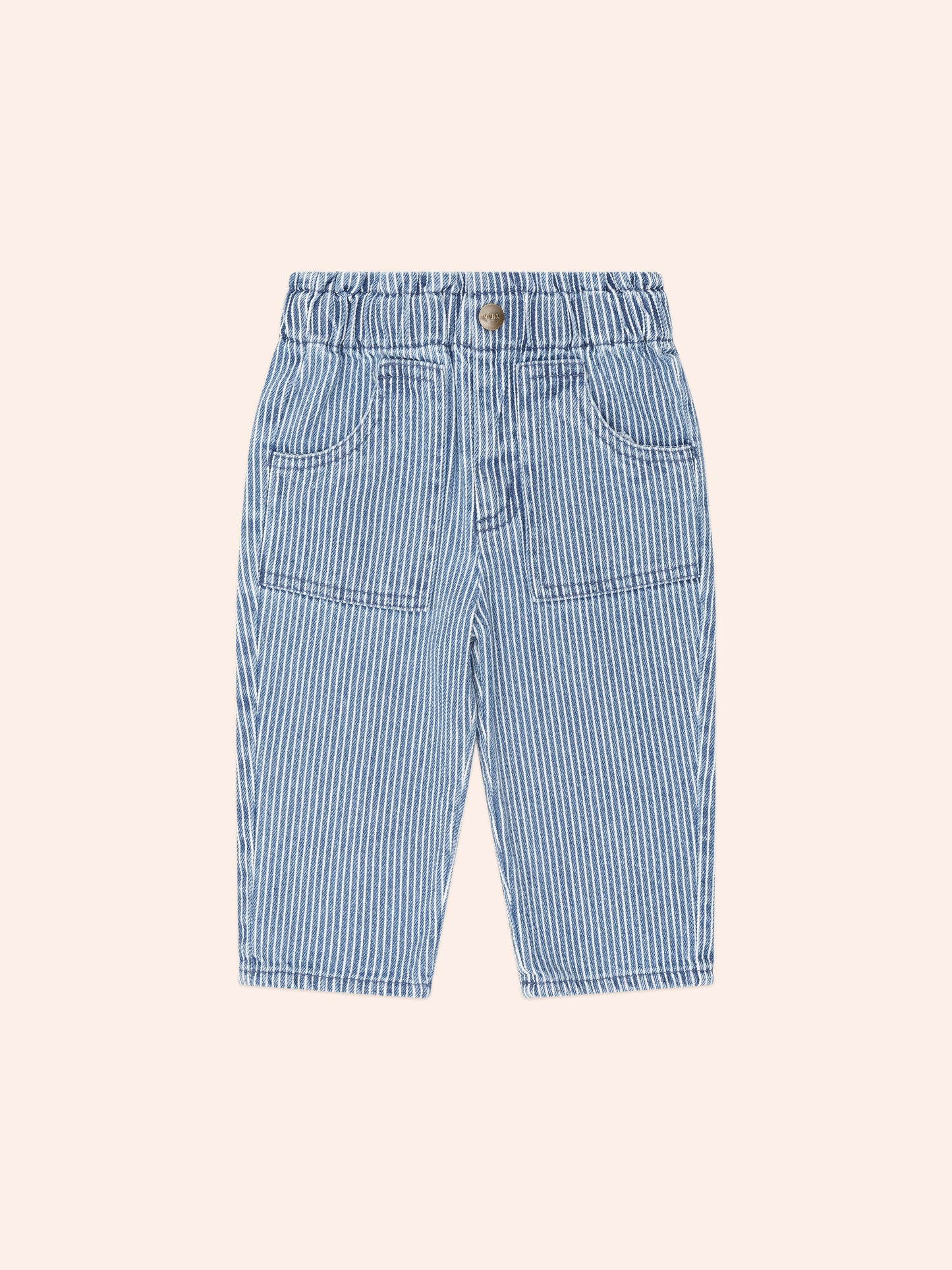 VINTAGE BOW PAPERBAG DENIM PANT - BLUE STRIPE