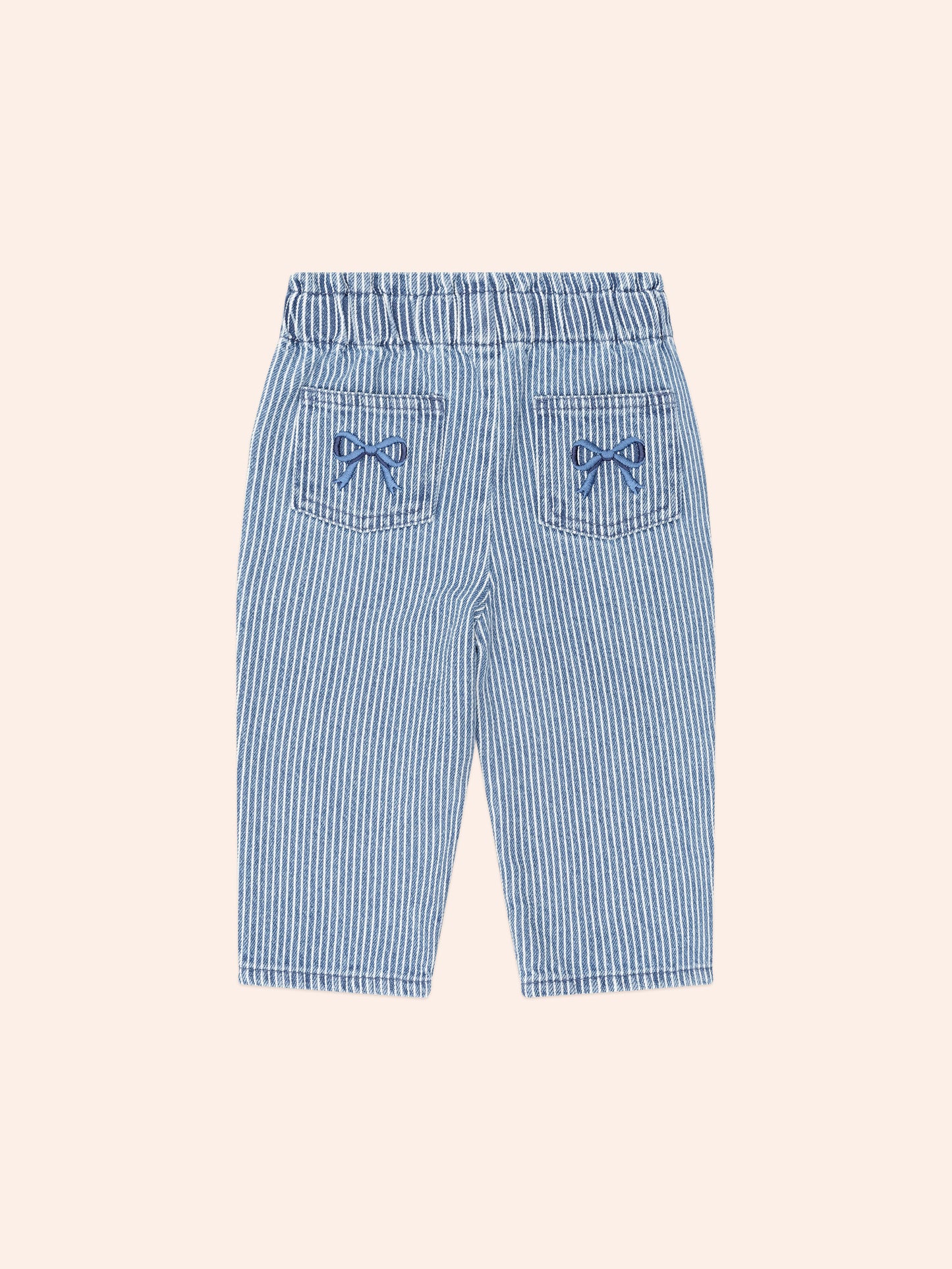 VINTAGE BOW PAPERBAG DENIM PANT - BLUE STRIPE
