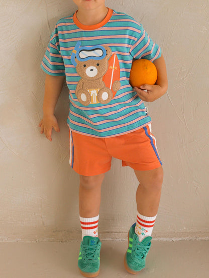 SUNSET SLOUCHY STRIPE SHORT - SUNSET