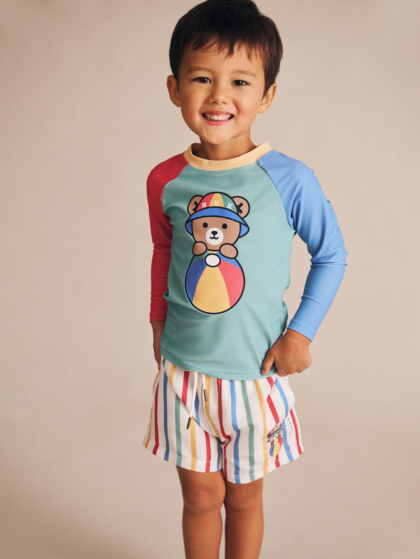 HUXBEAR STRIPEY SWIM SHORTS - MULTI