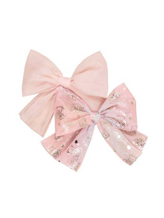 CLOUD BEAR 2PK HAIR BOW - MULTI