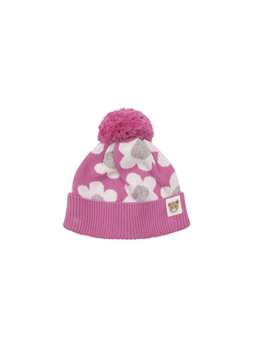 DAISY KNIT BEANIE - RASPBERRY