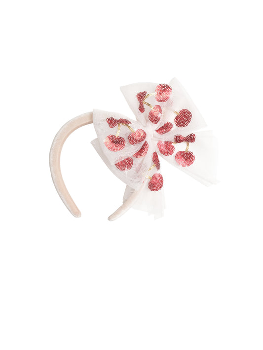 SEQUIN CHERRY PIE HEADBAND -PARCHMENT CHERRY