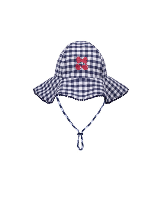 FRILLY SUNHAT - CHERRY PIE CHECK