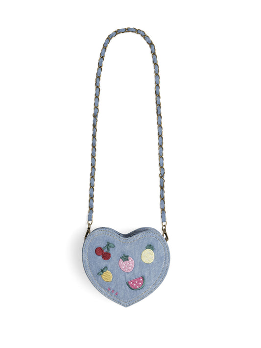 I HEART FRUIT DENIM SHOULDER BAG