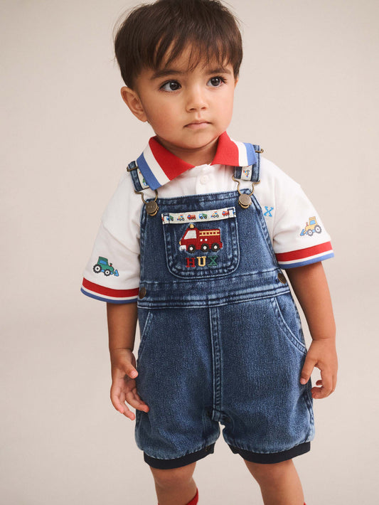 CONSTRUCTION 2PC SET - WHITE DENIM INDIGO