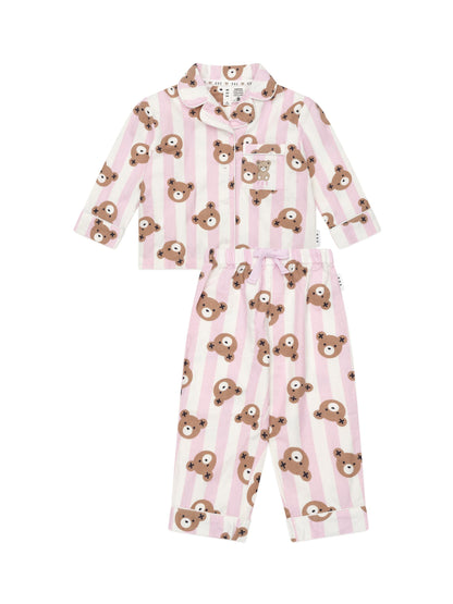 CLASSIC HUX STRIPE SLEEP SET - ROSE