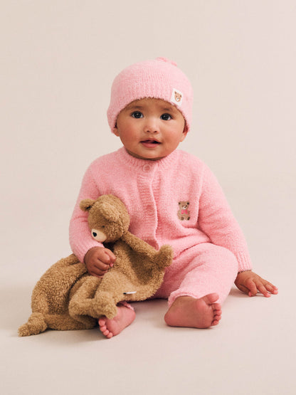 MY FIRST HUX APRICOT 4PC BOUCLE NEWBORN SET