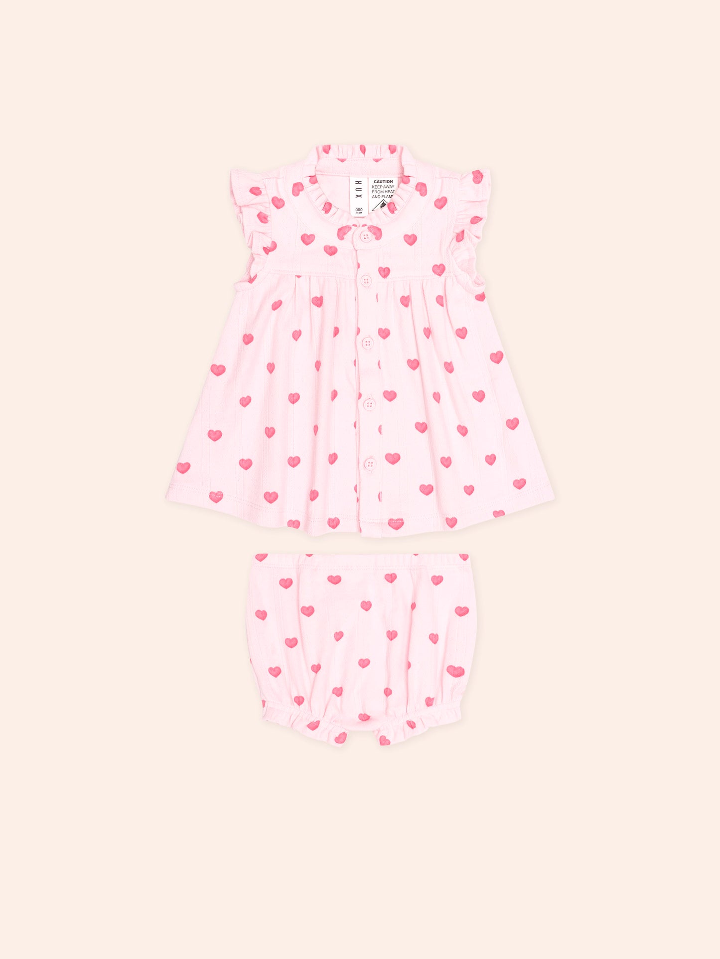 I HEART YOU POINTELLE 2PC SET - BABY PINK