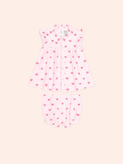 I HEART YOU POINTELLE 2PC SET - BABY PINK