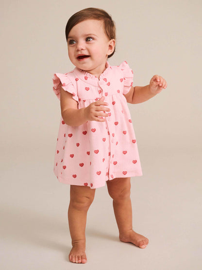 I HEART YOU POINTELLE 2PC SET - BABY PINK