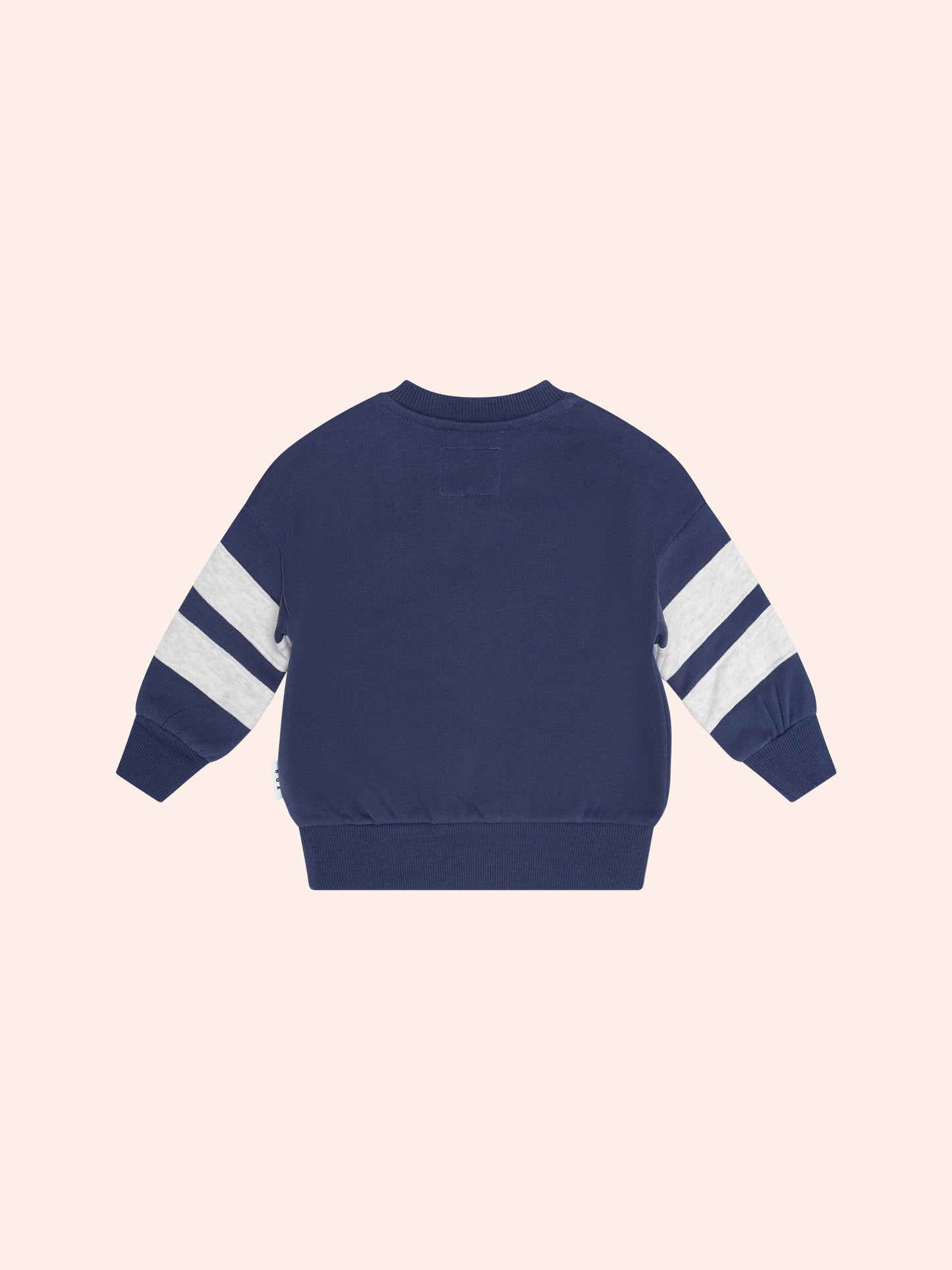 HUX FLOCKED SPLICED SWEATSHIRT - NAVY